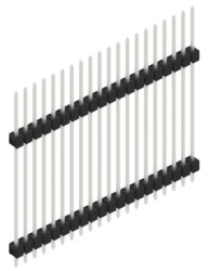 Pin header, 20 pole, pitch 2.54 mm, straight, black, SL1331020Z