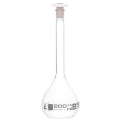 LabGlass Volumetric Flask with Stopper 200ml Class &#x27;B&#x27; 14/23 Pack of 2
