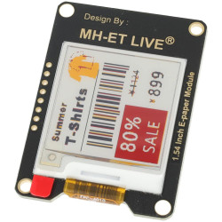 E-paper 1.54" 200x200px - wyświetlacz 4 kolory SPI czarny Biały żółty czerwony