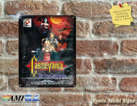Castlevania Box Artwork from the Original Sega Video Game - Metal Sign