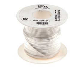 Przewód montażowy 0,05 mm² Biały Alpha Wire PTFE 30 AWG 600 V dł. 30m 7/0,10 mm +200°C MIL-W-16878/4, NEMA HP-EXBBB,