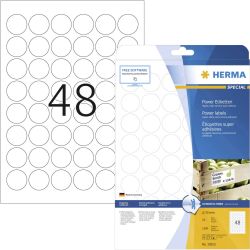 Herma 10915 Etykiety samoprzylepne Ø 30 mm Papier biały 1200 szt. Trwały Drukarka atramentowa, Drukarka Laserowa, Drukar