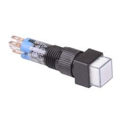 AL8Q-M11W White 8mm illuminated Momentary Square Push Button Switch SPDT