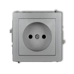 DECO Gniazdo pojedyncze b/u srebrny metalik 7DGP-1p