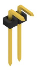 Pin header, 2 pole, pitch 2 mm, angled, black, SLY30822G