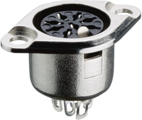 Panel socket, 5 pole, solder cup, straight, 0103 05