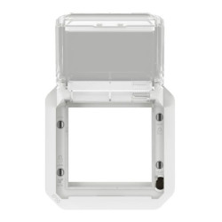 NOWE PLEXO 55 Adapter Arteor/Mosaic z przeźeoczystą klapką mechaniczną 70,5x70,5mm biały 069695L