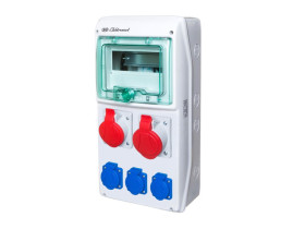 Rozdzielnica budowlana RB 8M gniazda 1x32A/5 1x16A/5 3x250V IP54 RSS-02 942020 ELEKTROMET