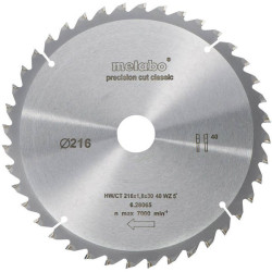 Metabo 628065000 Classic Circular Saw blade 216mm 40T wood cutting