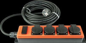 SL014-U100O 4-way socket outlet, 2x USB-A socket, 10 m, outdoor