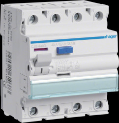 CJG440D RCD, 4-pin, 6 kA 40 A 30 mA type G/A nominal current can be pre