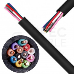 Kabel alarmowy ziemny YTDY 12x0,45mm czarny 100V domofonowy żelowany drut Mercor