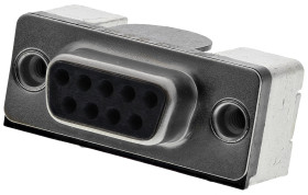 Złącze D-Sub 9-pinowe Żeński Kąt Proste Montaż powierzchniowy raster 2.76mm Złoto