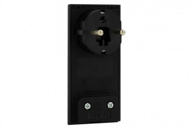 Wtyczka 230V kątowa płaska czarna Uni-schuko CLOCK