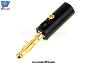 Wtyk banan 4mm czarny