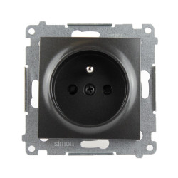 Gniazdo pojedyncze z uziemieniem antracyt DGZ1Z.01/48 Kontakt Simon54