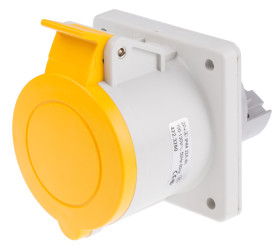 32A Gniazdo 100 → 130 V. Scame Żółty Montaż na panelu IP44