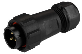 Złącze wielostykowe przemysłowe 3-pinowe Montaż na kablu Wtyczka, gniazdo RS PRO