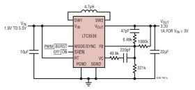 1A Low Noise, Buck-Boost DC/DC Converter