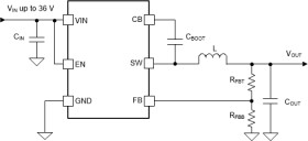 4-V to 36-V, 600-mA synchronous step-down converter