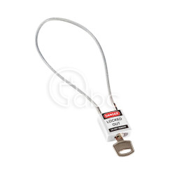 Kłódka bezpieczeństwa LOTO z linką (400 mm), biała, 195945