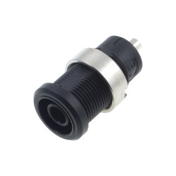 Gniazdo bezpieczne 4mm lutowane tuleja 25A czarne