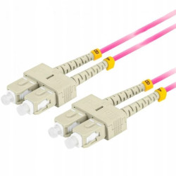 Patchcord światłowodowy MM SC/UPC-SC/UPC duplex 3mm OM4 purple 1m LANBERG