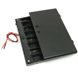 8x AA Battery Holder with Cover and Switch