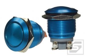 Przycisk wandaloodporny PW19WB;250V 2A;niebieski;19mm;wypukły;chwilowy
