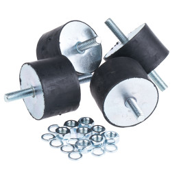 Podstawka antywibracyjna M12 średnica 75mm wysokość całkowita 124mm Cylinder męski-męski