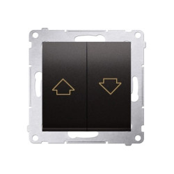 Simon 54 Przycisk roletowy (moduł) 16AX 250V zaciski śrubowe czarny mat DZP1A.01/49