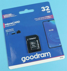 KARTA CLASS10+ADAPTER 32GB MICRO GOODRAM