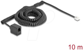 90347 Telephone cable / coiled cable, RJ11 plug / socket, 10 m