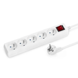 Przedłużacz sieciowy 5 gn. 2m z przeł. biały MT119-2 MONTIS