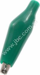 5005-GN Krokodylek w osłonie gumowej, przyłącze lutowane, rozwarcie szczęk 7mm, zielony, ELECTRO-PJP, 5005GN