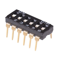 NDIR-06STV 6 Way Through Hole DIP Switch SPST APEM