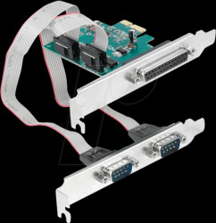 90413 2 Port RS 232, seriell, 1 Port DB25, parallel, PCIe card