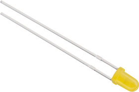 LED, THT, T-1 (3 mm), Ø 3 mm, yellow, 592 nm, 0.06 to 0.11 cd, 60°, 151031YS06000