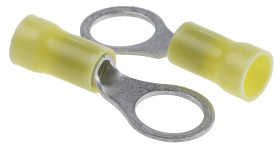 Zacisk oczkowy rozmiar przewodu 6.6mm² Ø , M10 izolowany średnica wew 10.3mm Żółty TE Connectivity
