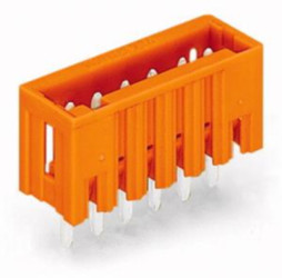 Pin header, 6 pole, pitch 3.81 mm, straight, orange, 734-236/046-000