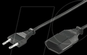 European plug extension cable, 5 m, black