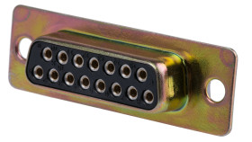 ITT Cannon Złącze D-sub D3HC-MP-M 15-pinowe 2.84 mm Pitch Panel Złoto na niklu Żeńskie