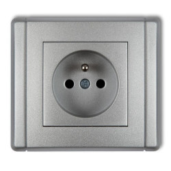 FLEXI Gniazdo pojedyncze z/u 2P+Z srebrny metalik 7FGP-1zp