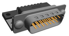 Złącze D-Sub 15-pinowe Męski Kąt Proste Przewlekany Złoto