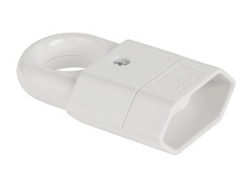 Gniazdo płaskie z uchwytem białe GP2C