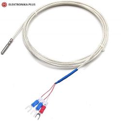 CZUJNIK SONDA POMIAROWA PT100 OPLOT METALOWY 1m