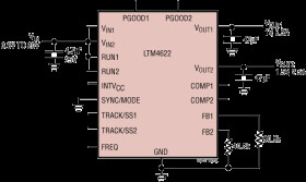 Dual Ultrathin 2.5A or Single 5A Step-Down DC/DC μModule Regulator