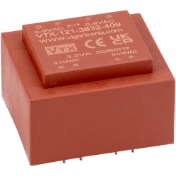 Vigortronix VTX-121-3832-409 Encapsulated PCB Transformer 115V&#x2B;115V 3.2VA 0-9V
