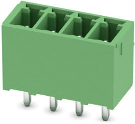 Pin header, 4 pole, pitch 3.5 mm, straight, green, 1843622