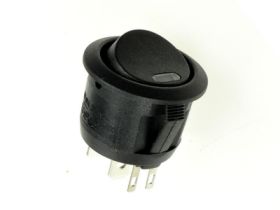 Przełącznik; klawiszowy (kołyskowy); R13112L02BBR0L3; ON-OFF; 1 tor; czarny; podświetlenie LED 12V; czerwony; bistabilny; konekt